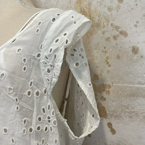 White Flowy Eyelet Dress with Slip by Velvet Graham & Spencer - Picture 3 of 10